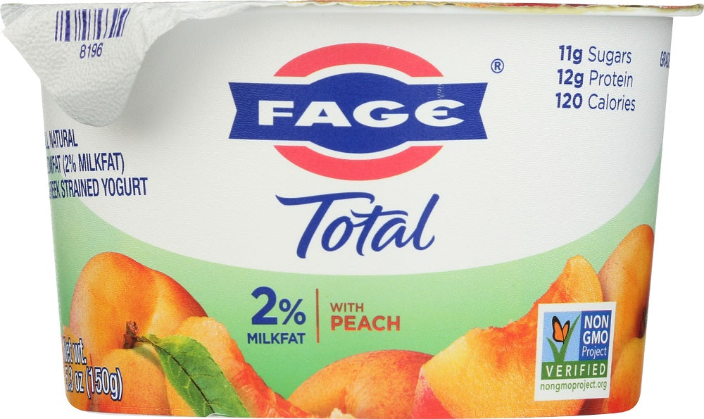 FAGE TOTAL GREEK: 2% Peach Greek Strained Yogurt, 5.3 oz