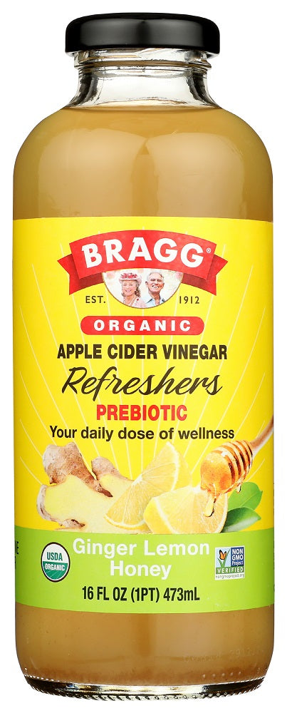 BRAGG: Organic Ginger Lemon Honey Apple Cider Vinegar Refreshers, 16 oz