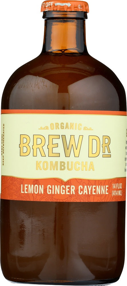 BREW DR KOMBUCHA: Kombucha Lemon Ginger Cayenne, 14 fl oz