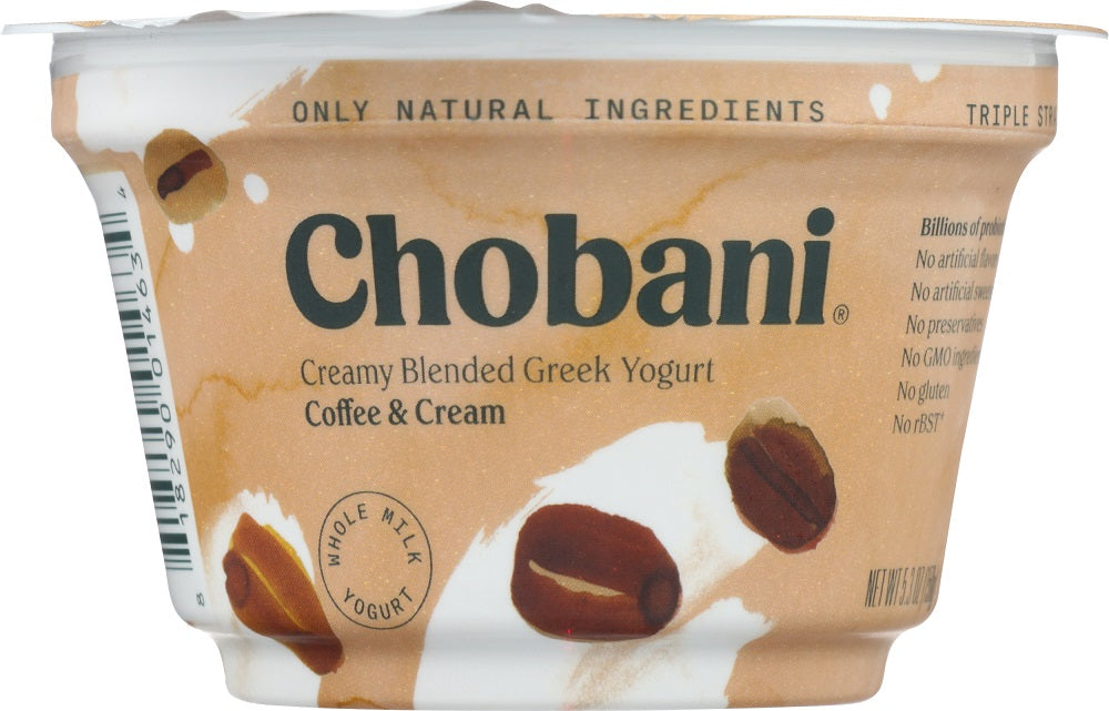 CHOBANI: Creamy Blended Greek Yogurt Coffee & Cream, 5.3 oz