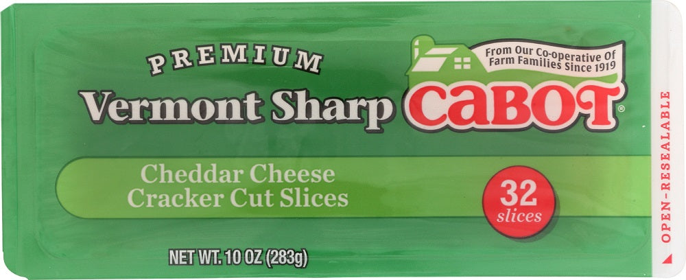 CABOT: Vermont Sharp Cheddar Cheese Cracker Cut Slices, 10 oz