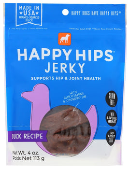 HAPPY HIPS: Dog Treat Ducky Jerky, 4 oz