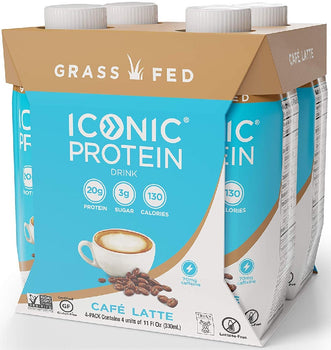 ICONIC: Protein Drink Latte Pack of 4, 44 oz