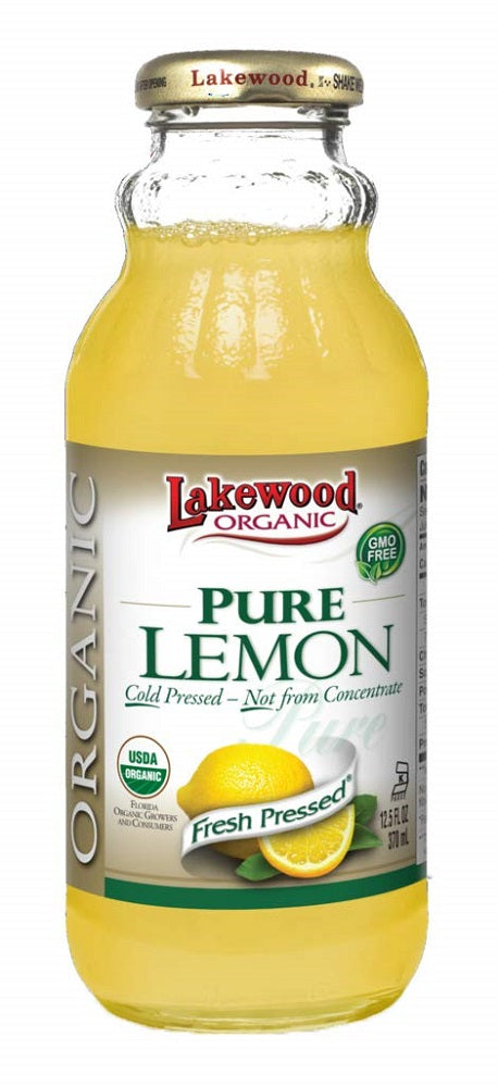 LAKEWOOD: Organic Pure Juice Lemon, 12.5 oz