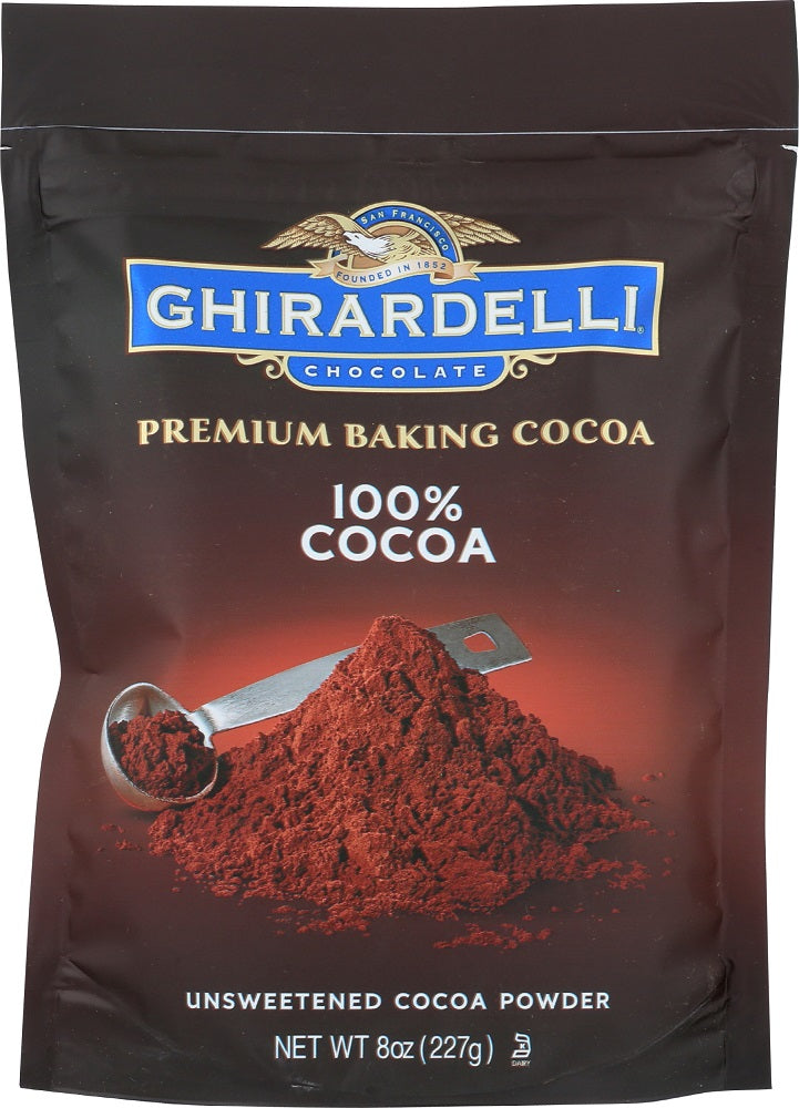 GHIRARDELLI: 100% Unsweetened Premium Baking Cocoa, 8 oz