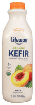 LIFEWAY: Organic Kefir Cultured Lowfat Milk Peach, 32 oz