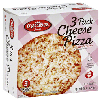 MACABEE: 3 Pack Cheese Pizza, 10 oz