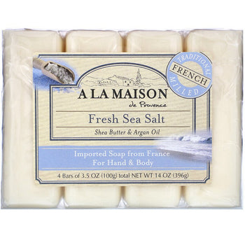 A LA MAISON: Fresh Sea Salt Bar Soap 4 Bars Value Pack, 14 oz