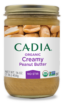 CADIA: Organic Creamy Peanut Butter No Stir, 16 oz