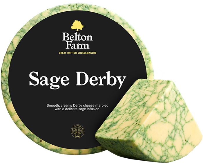 BELTON FARM: Sage Derby Cheese, 8.80 lb