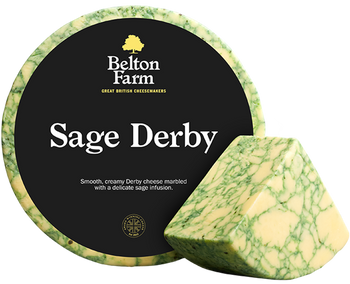 BELTON FARM: Sage Derby Cheese, 8.80 lb