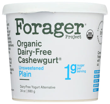 FORAGER: Unsweetened Plain Organic Cashewgurt, 24 oz