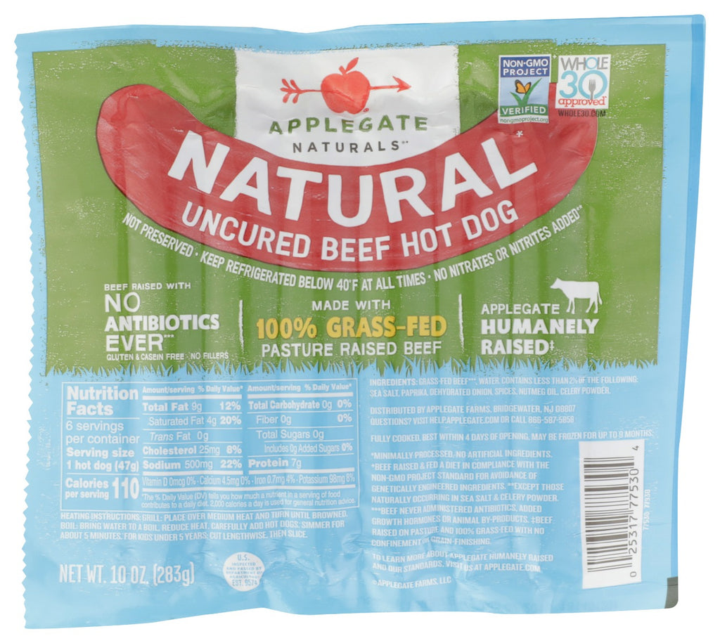 APPLEGATE: Natural Uncured Beef Hot Dog, 10 oz