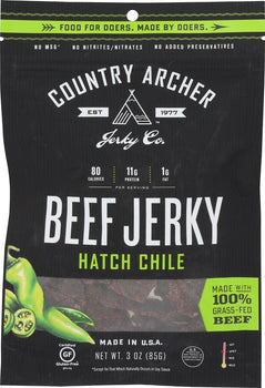 COUNTRY ARCHER: Beef Jerky Hatch Chile, 3 oz