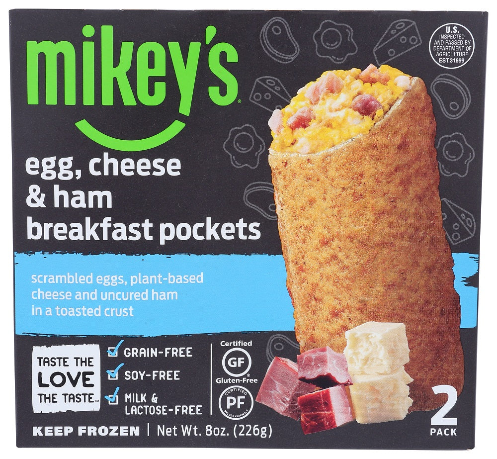 MIKEYS: Egg, Cheese and Ham Breakfast Pockets, 8 oz