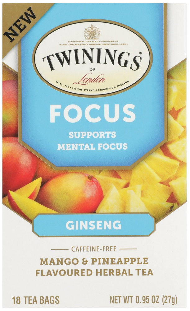 TWININGS: Mango and Pineapple Ginseng Focus Tea, 18 bg