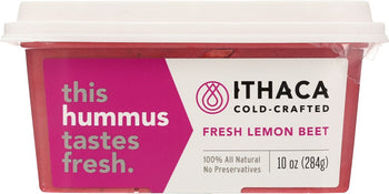 ITHACA COLD CRAFTED: Fresh Lemon Beet Hummus, 10 oz