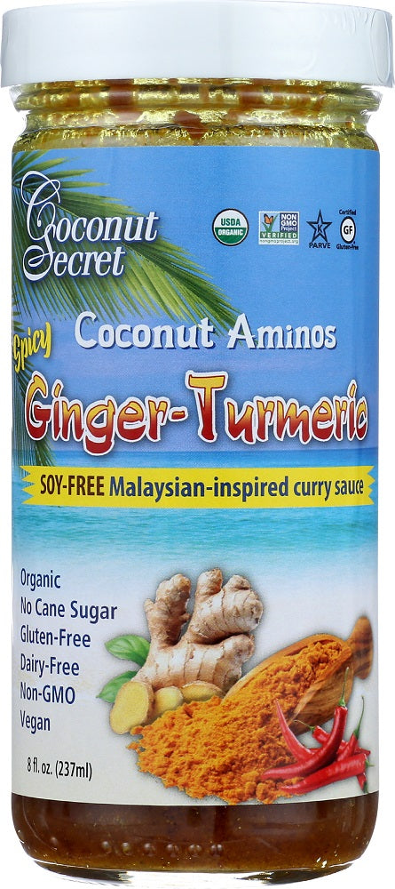 COCONUT SECRET: Spicy Ginger Turmeric Coconut Aminos, 8 oz