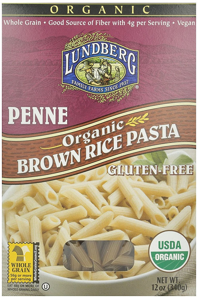 LUNDBERG: Penne Organic Brown Rice, 12 oz