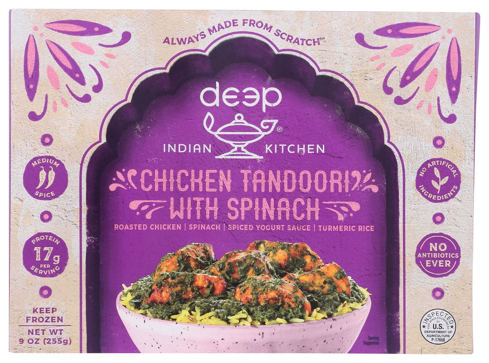 DEEP INDIAN KITCHEN: Chicken Tandoori with Spinach Entree, 9 oz