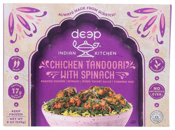 DEEP INDIAN KITCHEN: Chicken Tandoori with Spinach Entree, 9 oz