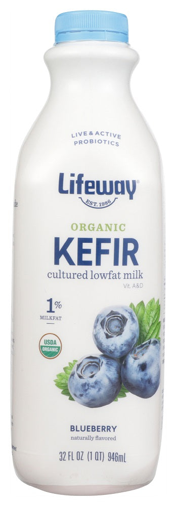 LIFEWAY: Organic Kefir Lowfat Milk Blueberry, 32 oz