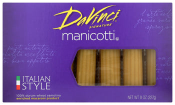 DAVINCI: Manicotti Cannelloni Pasta, 8 oz