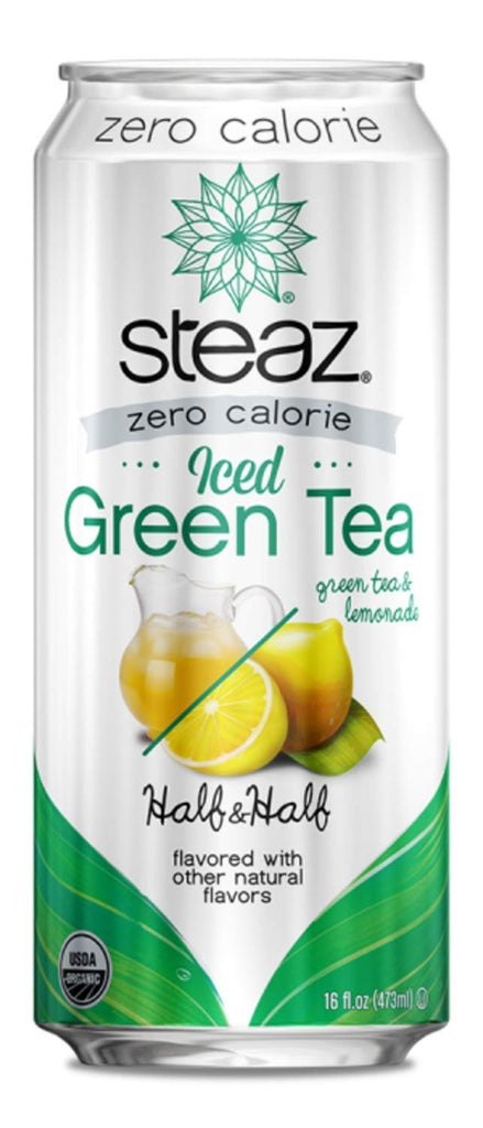 STEAZ: Organic Zero Calorie Iced Green Tea With Lemonade Half & Half, 16 fo