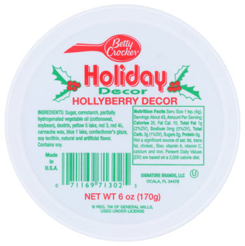 BETTY CROCKER: Hollyberry Decor Tub, 6 oz