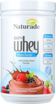 NATURADE: 100% Whey Protein Booster Chocolate Flavor, 14 oz