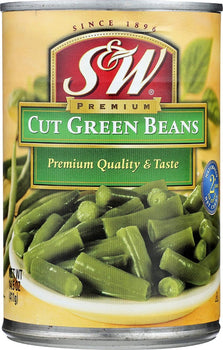 S & W: Premium Cut Green Beans, 14.5 oz