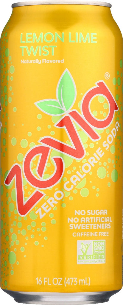 ZEVIA: Lemon Lime Twist Soda, 16 fo