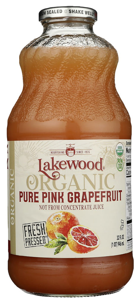 LAKEWOOD: Organic Pure Pink Grapefruit Juice, 32 fo