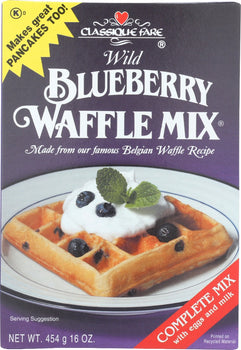 CLASSIQUE FARE: Wild Blueberry Waffle Mix, 16 oz