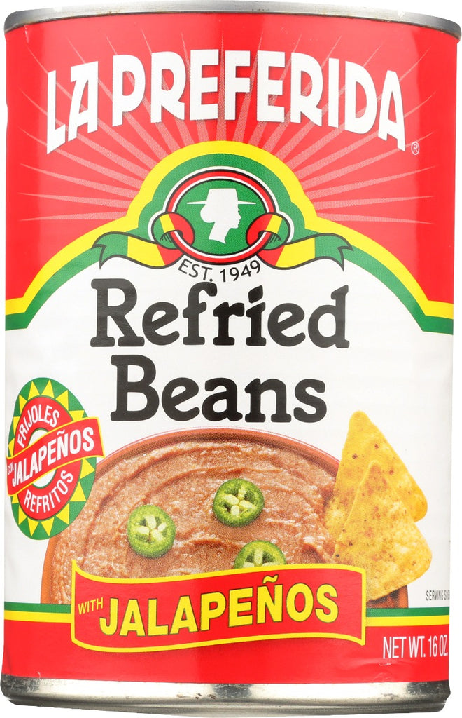 LA PREFERIDA: Refried Bean With Jalapenos, 16 oz