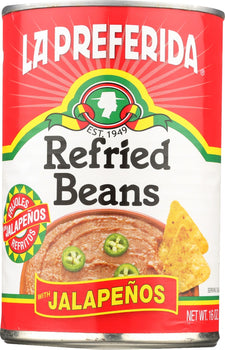 LA PREFERIDA: Refried Bean With Jalapenos, 16 oz