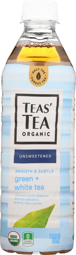 TEAS TEA: Organic Unsweetened Green Plus White Tea, 16.9 fo