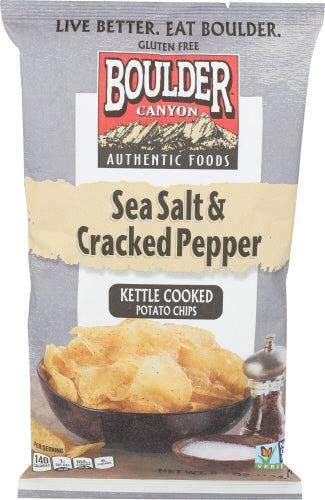 BOULDER CANYON: Sea Salt & Cracked Pepper Kettle Cooked Potato Chips, 6.5 oz