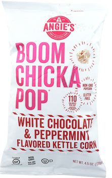 ANGIES: Boomchickapop White Chocolate And Peppermint Flavored Kettle Corn, 4.5 oz