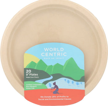 WORLD CENTRIC: Fiber Plates 9 Inches, 20 pc