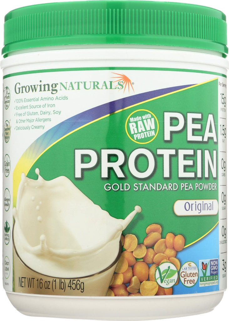 GROWING NATURALS: Original Pea Protein Powder, 1 lb