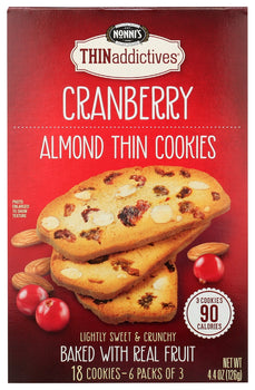 NONNIS: Thins Cranberry Almond, 4.44 oz