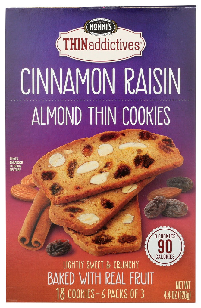 NONNIS: Thins Cinnamon Raisin, 4.44 oz