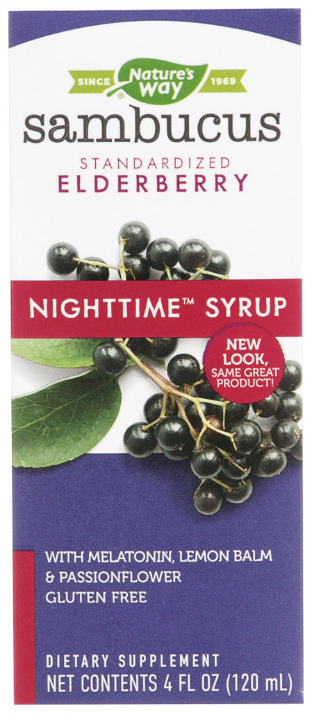 NATURES WAY: Sambucus Elderberry Night Time Syrup, 4 oz