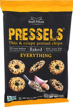 PRESSELS: Baked Everything Thin & Crispy Pretzel Chips, 7.1 oz