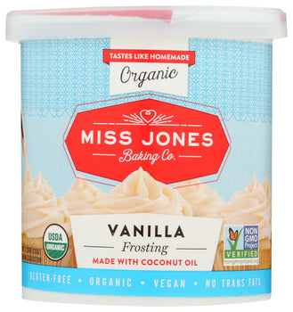 MISS JONES BAKING CO: Frosting Vanilla Org, 11.29 oz