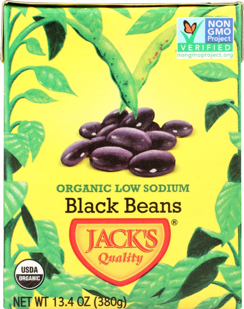 JACKS QUALITY: Bean Black Low Sodium Org, 13.4 oz