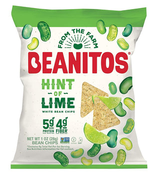 BEANITOS: Lime White Bean Chips, 1 oz