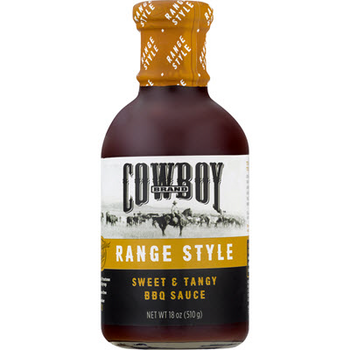 COWBOY CHARCOAL: Range Style Sweet & Tangy BBQ Sauce, 18 oz