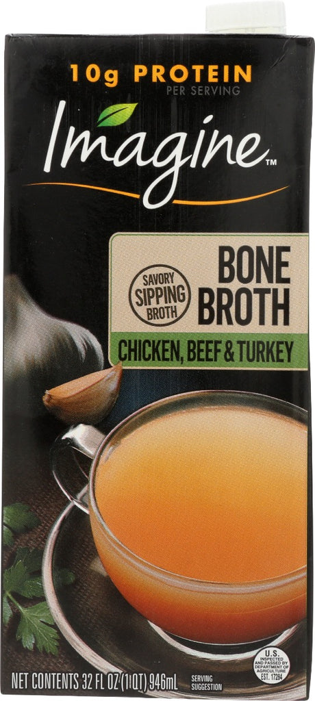 IMAGINE: Chicken Beef And Turkey Bone Broth, 32 fo